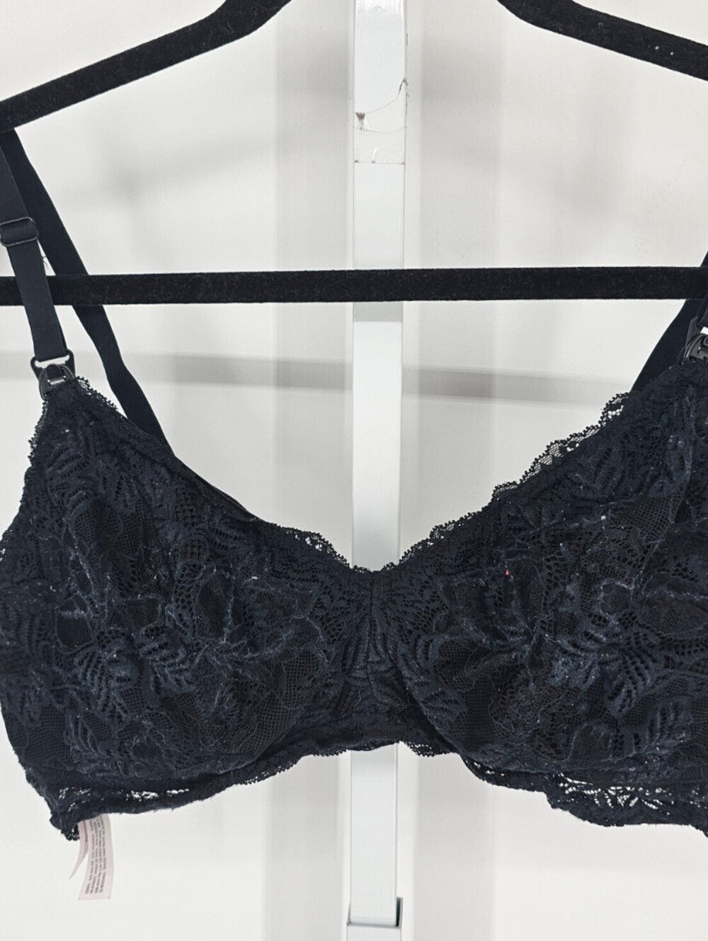 Auden Womens Sz L Maternity Nursing Bra Black Lace